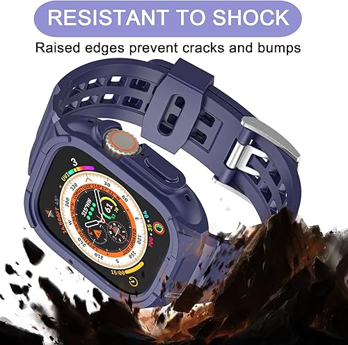 Miniatura 4 de Cyitio Correa para Apple Watch con funda, TPU resistente para reloj inteligente, funda protectora para hombres y mujeres, correa deportiva para