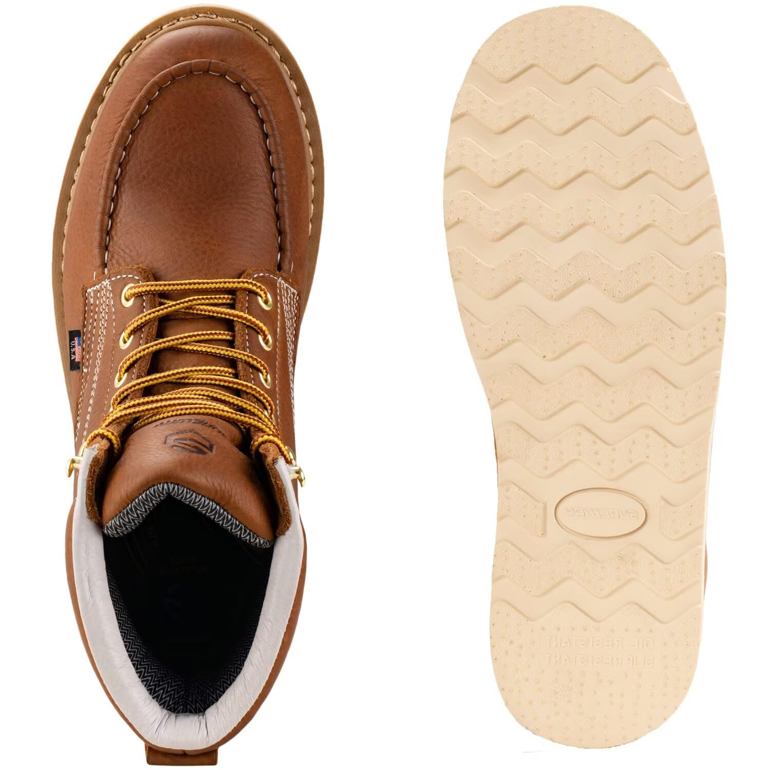 SUREWAY 6in Wedge Moc Toe Work Boots for Men - Soft Toe,Premium Full-Grain Leather,Lightweight Work Boots/Shoes,Comfort Insole,Oil/Slip Resistant,GoodyearWelt,EH Rated Industrial Construction