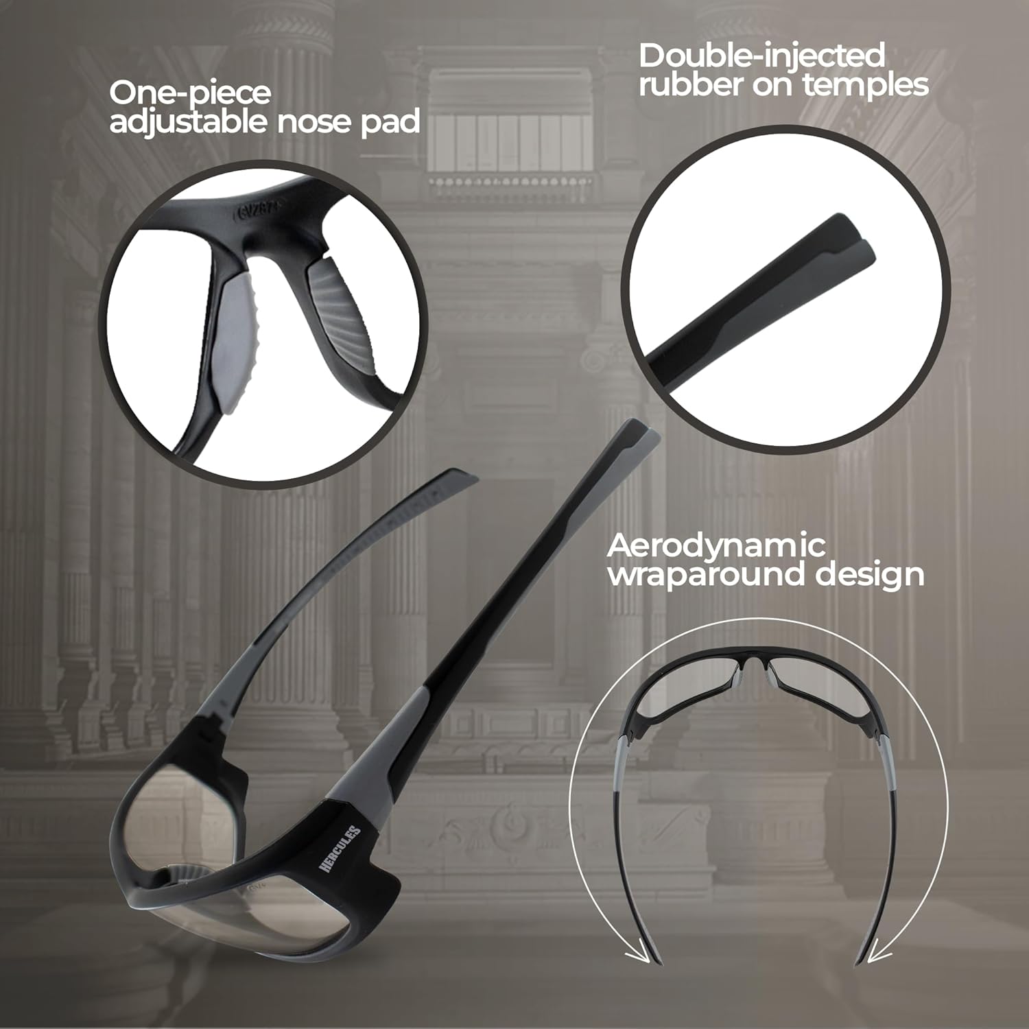 Global Vision Hercules-5 Motorcycle Safety Glasses ANSI Z87.1 Riding Sunglasses - Image 3