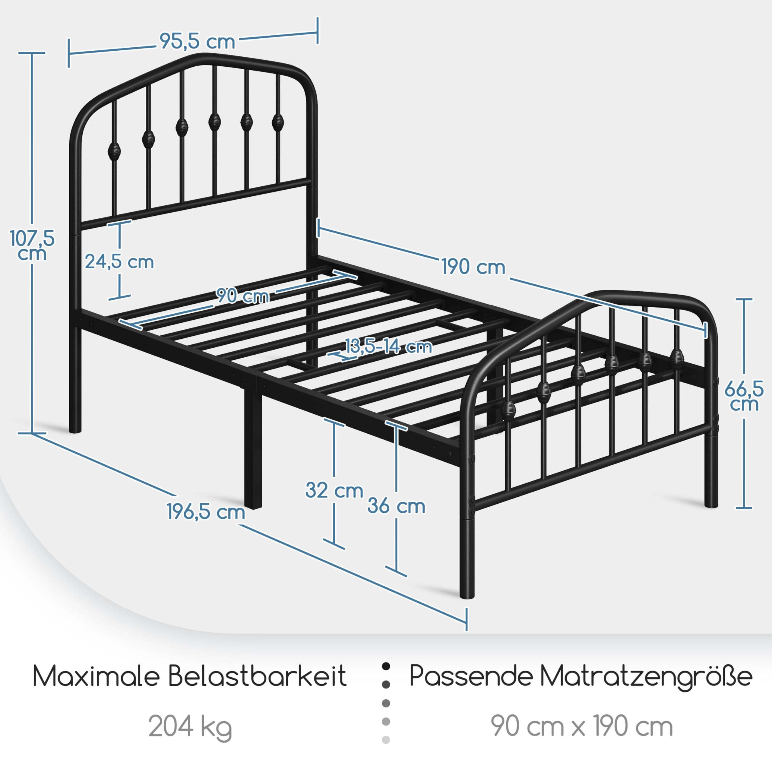 Yaheetech Bettrahmen 90 x 190 cm – Bild 2