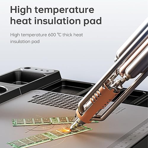 Miniatura 4 de Microscopio digital IPS de 7 pulgadas 1600X, microscopio de soldadura Ashfly con estación de soldadura Pro, lupa de monedas de 12 MP con control