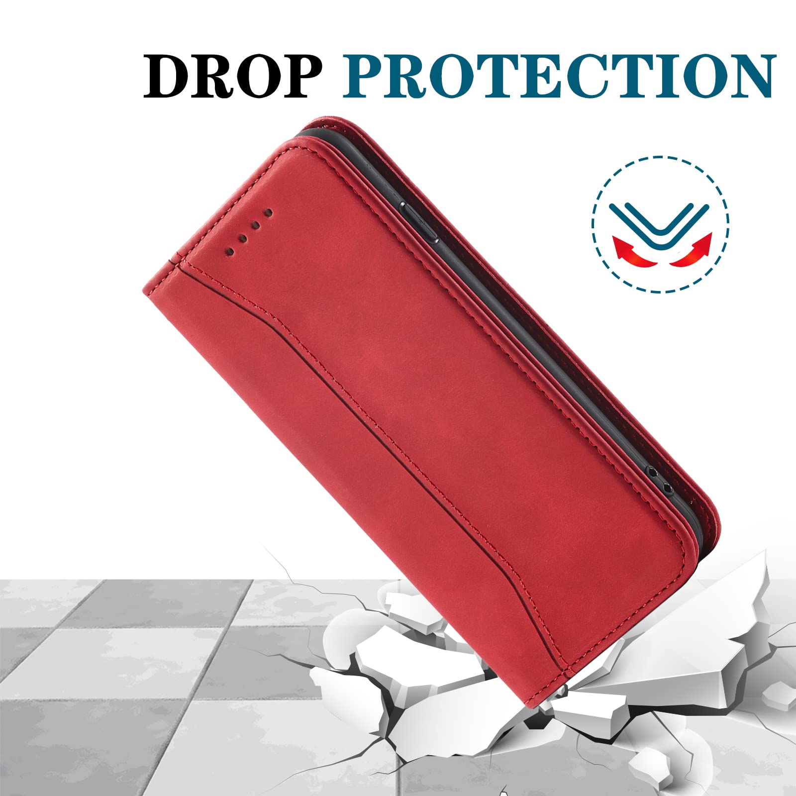 AROYI Custodia in pelle a portafoglio magnetica antigraffio per Huawei