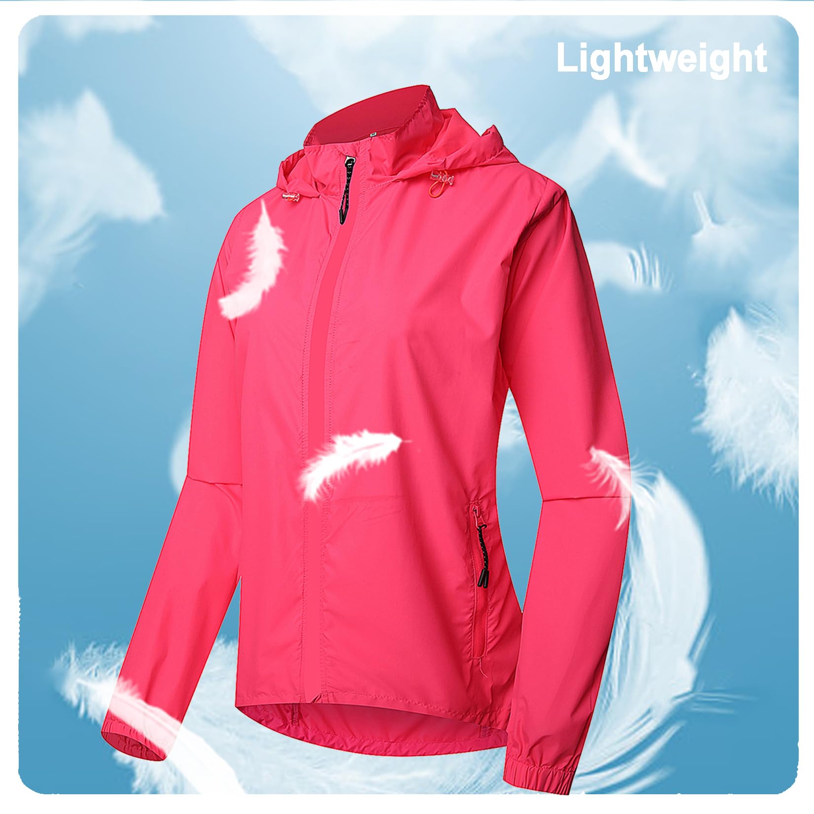 Fahrradjacke Damen Wasserdicht Atmungsaktiv Laufjacke Trekking Regenjacke Schnelltrocknende Wanderjacke Winddichte Windbreaker Fahrradweste Mit Abnehmbaren Ärmeln,Pink-L