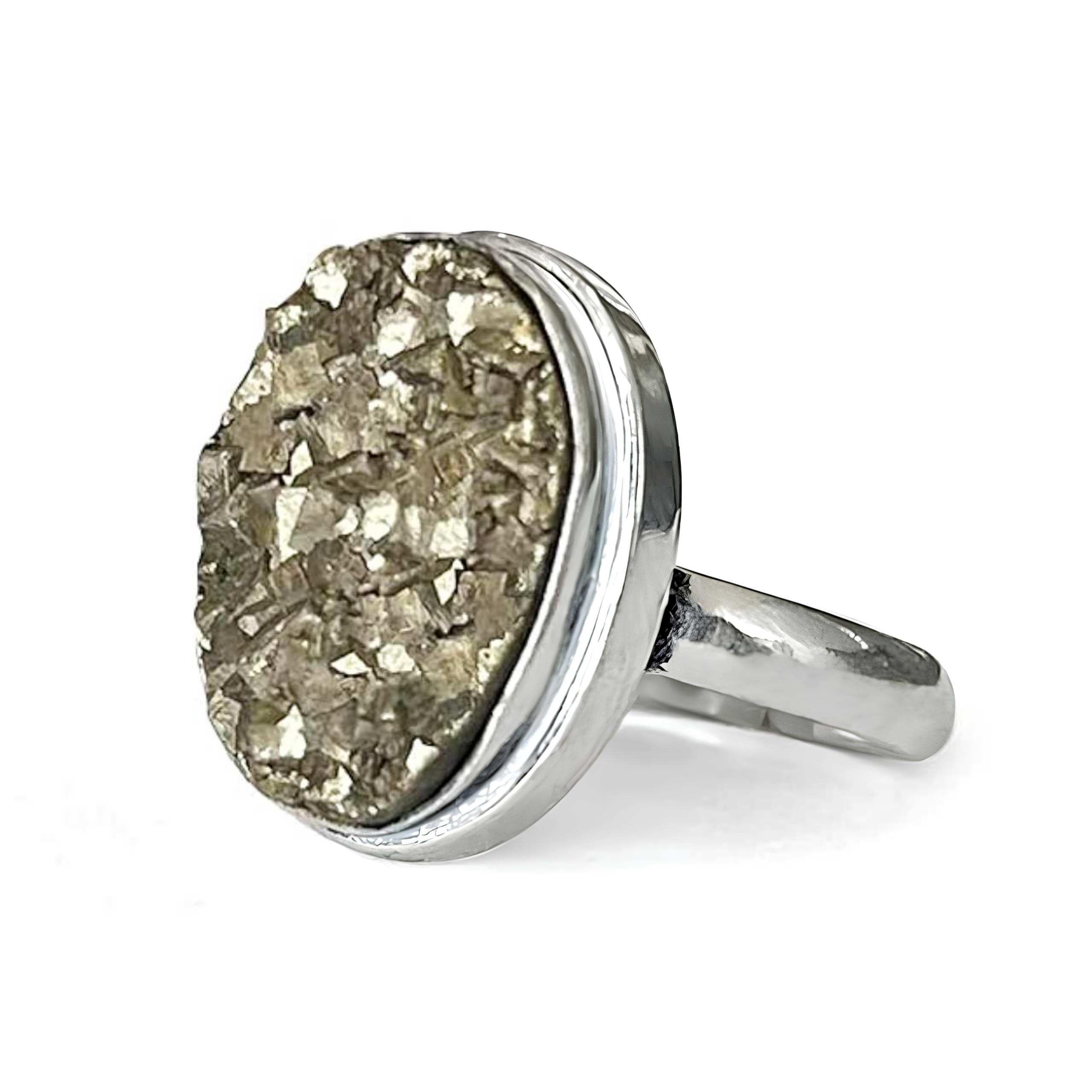 ishaspirituals Pyrite Ring Original Certified for Men and Women Adjustable size Pyrite Stone Ring For Unisex Money magnet Stone Ring-picture-42