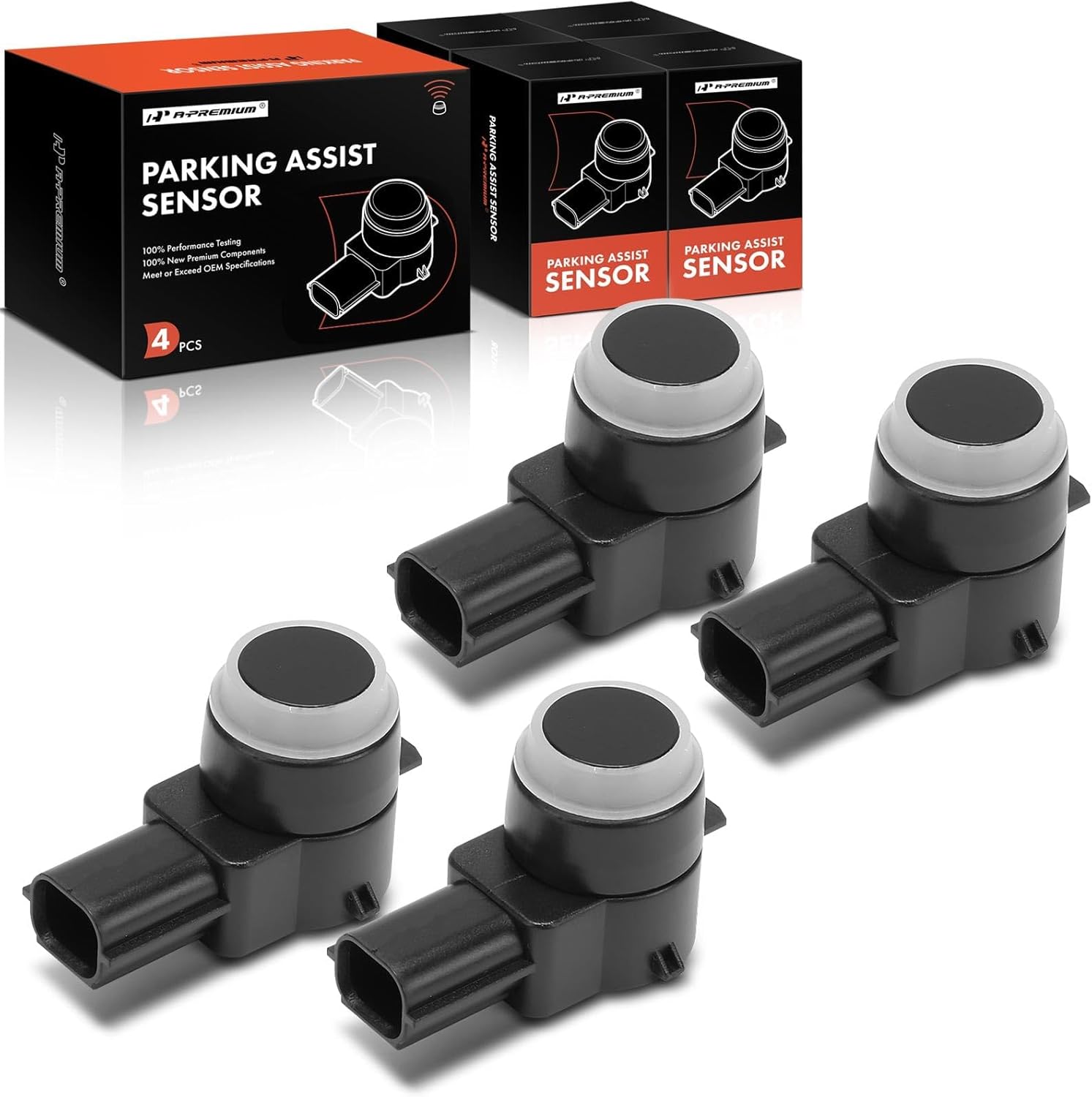 A-Premium 4-PC Reverse Backup Parking Assist Sensor Compatible with Tesla Models - Model S 2012 2013 2014 2015 2016, Replace# 1014388-00-A