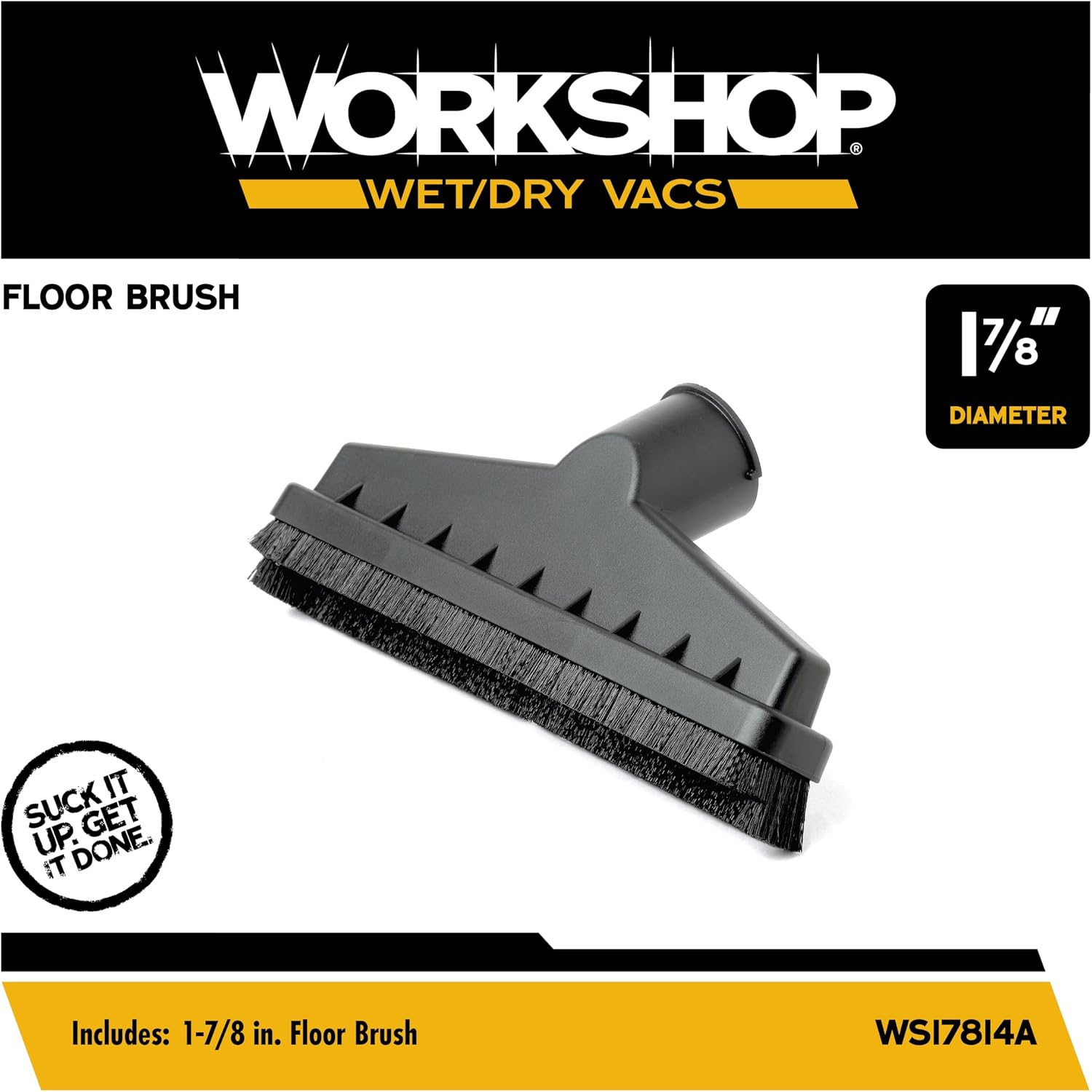 WORKSHOP Wet/Dry Vacs Shop Vacuum Accessories WS17814A Floor Brush Attachment for Wet Dry Vacuum Cleaners, Fits 1-7/8-inch Extension Wands and Hoses