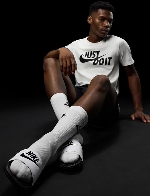 Benassi Just Do It Slide Mens Sandals (White/Black)