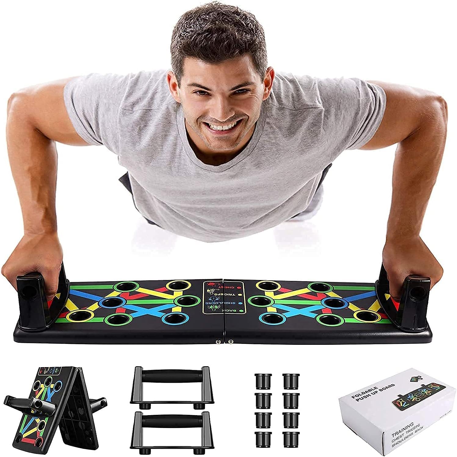 ElectroSkyPush up board, 14 In 1 Multifunctional Foldable Home Exercise Fitness Equipment, Push up flex board, Portable Push Up Training Frame, Home Exercises For Men/Women