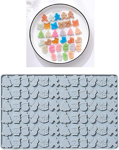 Miniatura 3 de Molde de silicona flexible de grado alimenticio 3D de 72 cavidades para Navidad, resina de arcilla, cerámica, caramelo, fondant, chocolate, jabón,