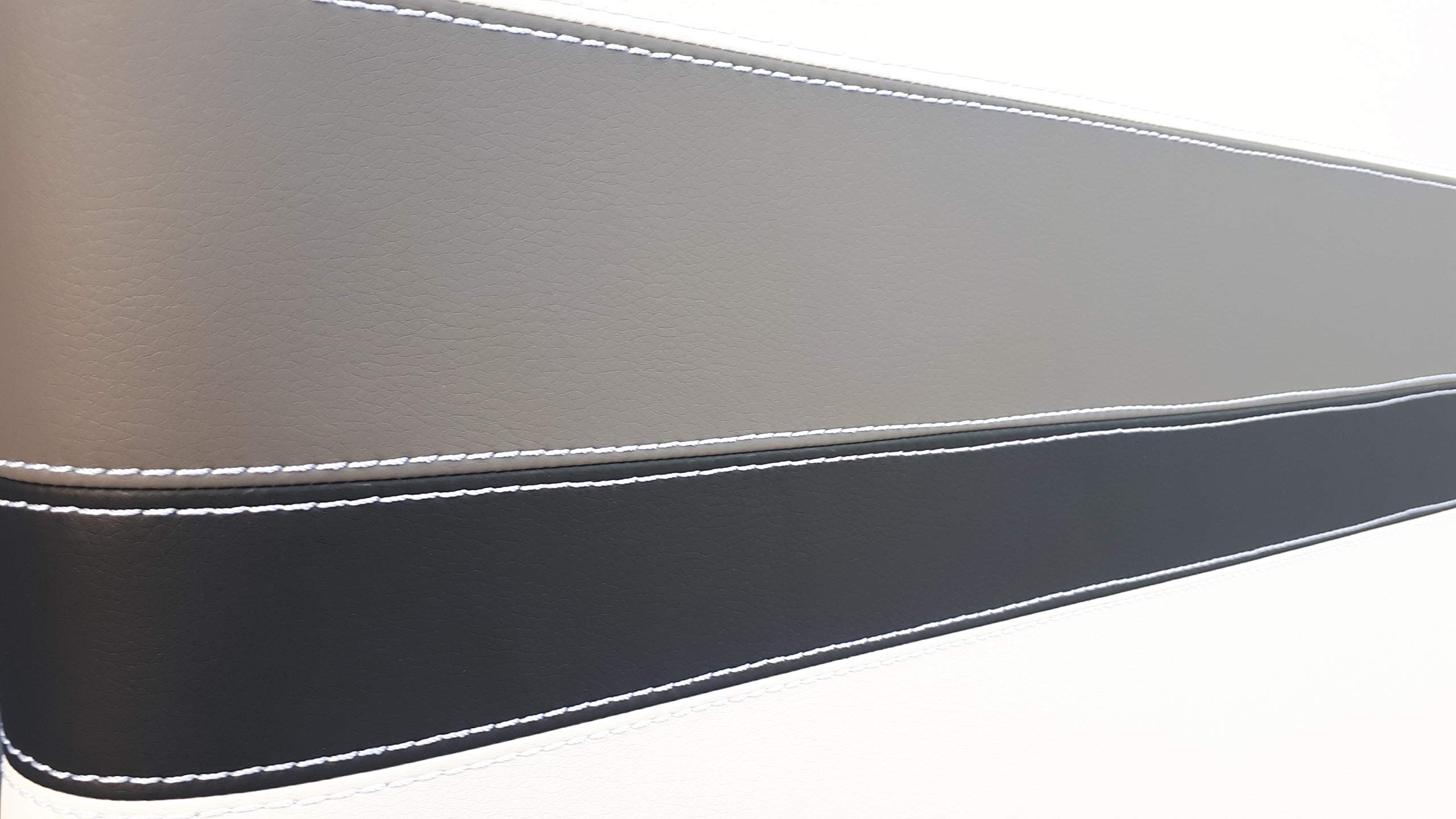 ONEK-DECCO Cabecero de Cama tapizado en Polipiel Mod. Bristol, Acolchado de Espuma,de niño, Juvenil y Matrimonio, Cabezal de Colgar Altura 70cm. (150x70, Blanco-Negro-Negro)
