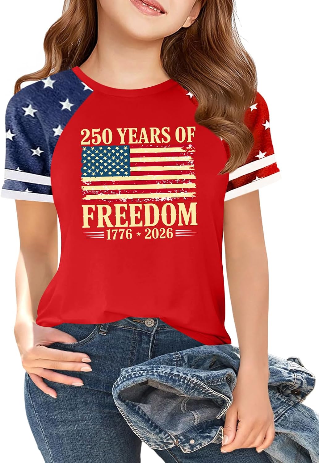Kids American Flag Shirt Boys Girls 250th Anniversary USA Shirts 4th of July T-Shirt USA Short Sleeve Tees Tops