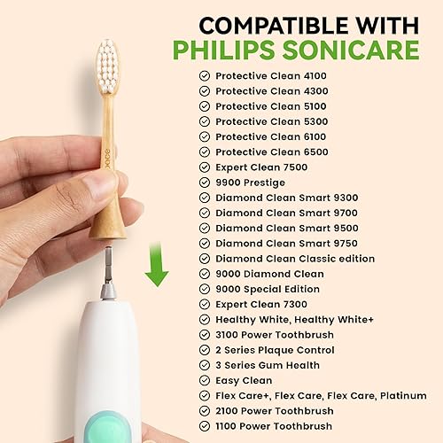 Miniatura 2 de PONPACE Cabezales de cepillo de dientes biodegradables compatibles con Philips Sonicare, cabezales de repuesto de cepillo de dientes eléctrico de