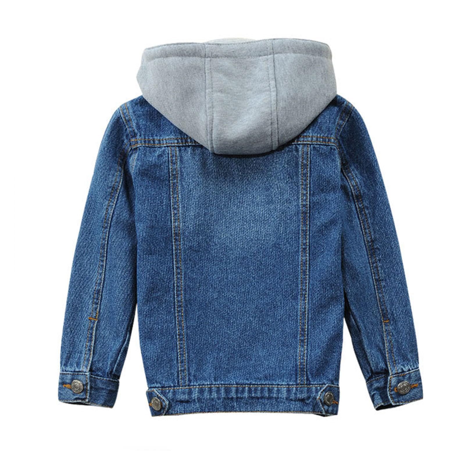 Strapazierfähige Jeansjacke für klassischer Trucker-Mantel für Jugendliche bequeme Oberbekleidung für Schule Freizeit Outdoor ideal für den Alltag im Frühling