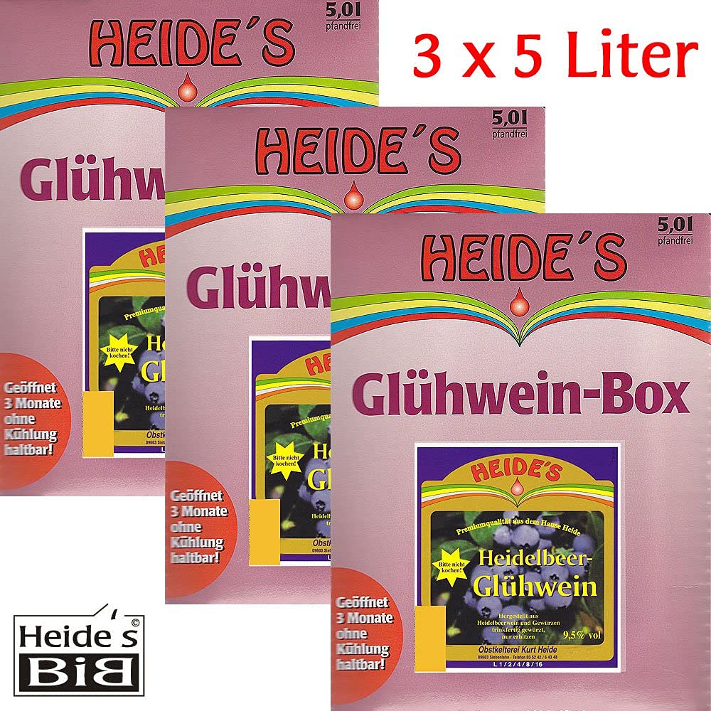 Glühwein Heidelbeere 9,5% Alc. 3er-Pack, 3 x 5 Liter