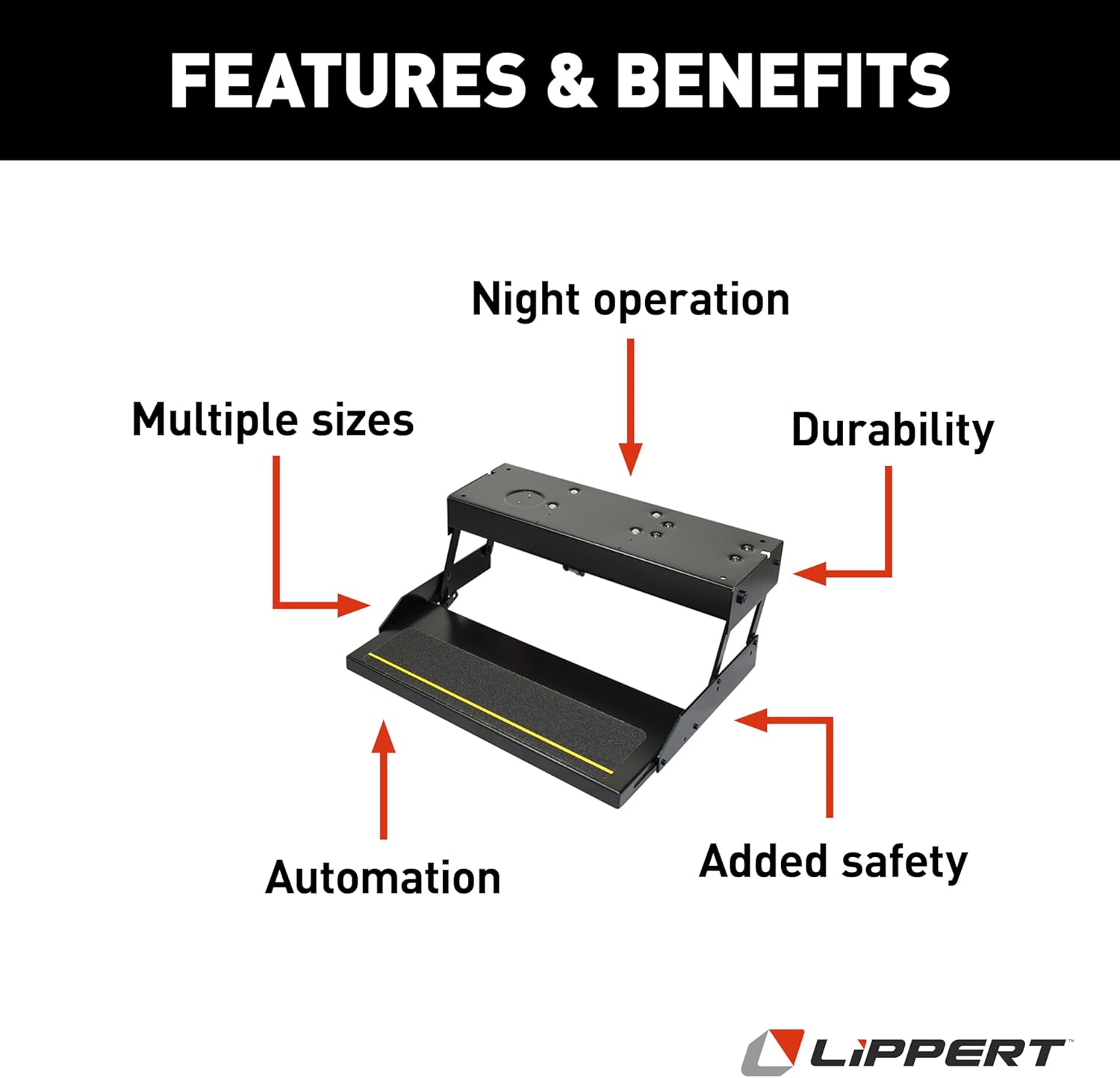 Kwikee 28 Series Electric Step Assembly with Standard Drive Operation and Power Switch Kit for RVs and Travel Trailers