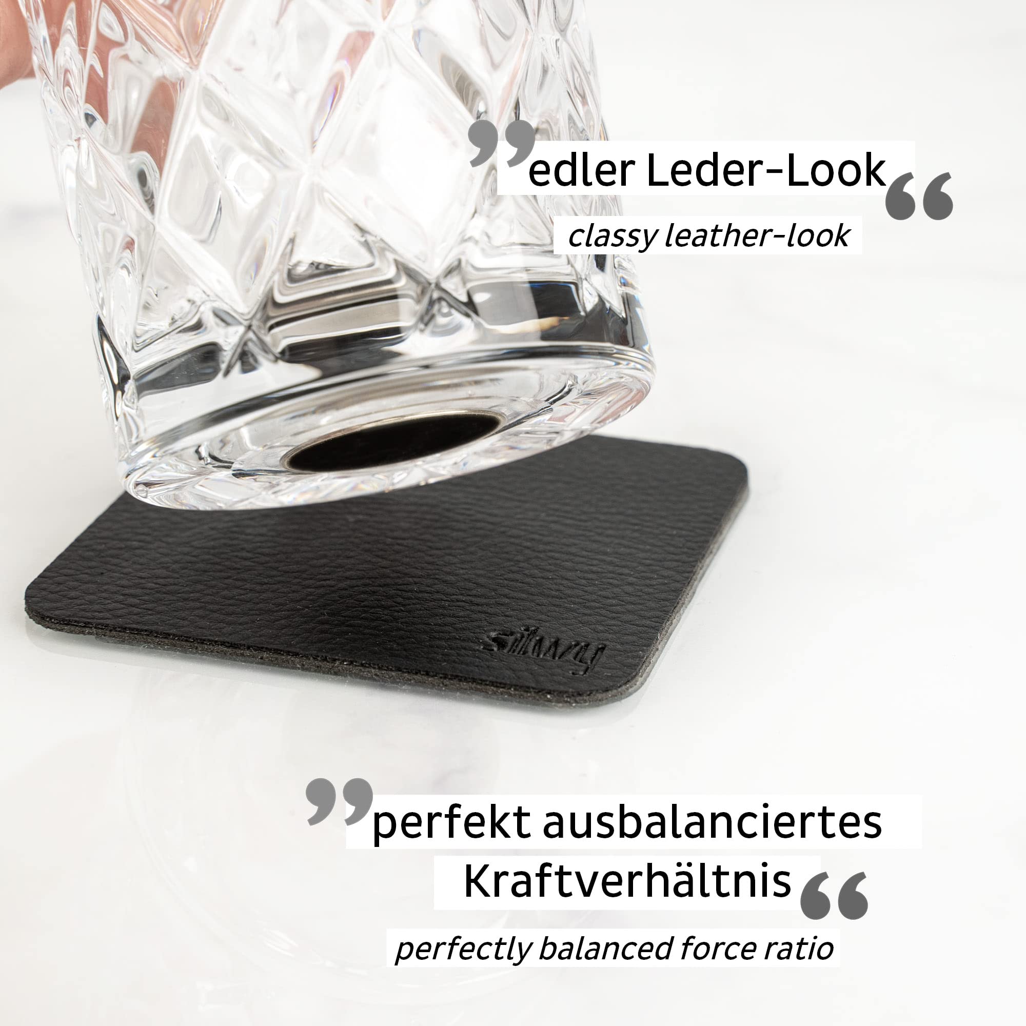 silwy® Juego de 4 vasos magnéticos de cristal para whisky, incluye cuatro almohadillas de gel de metal reutilizables, vasos magnéticos antideslizantes para camping, caravana y navegación