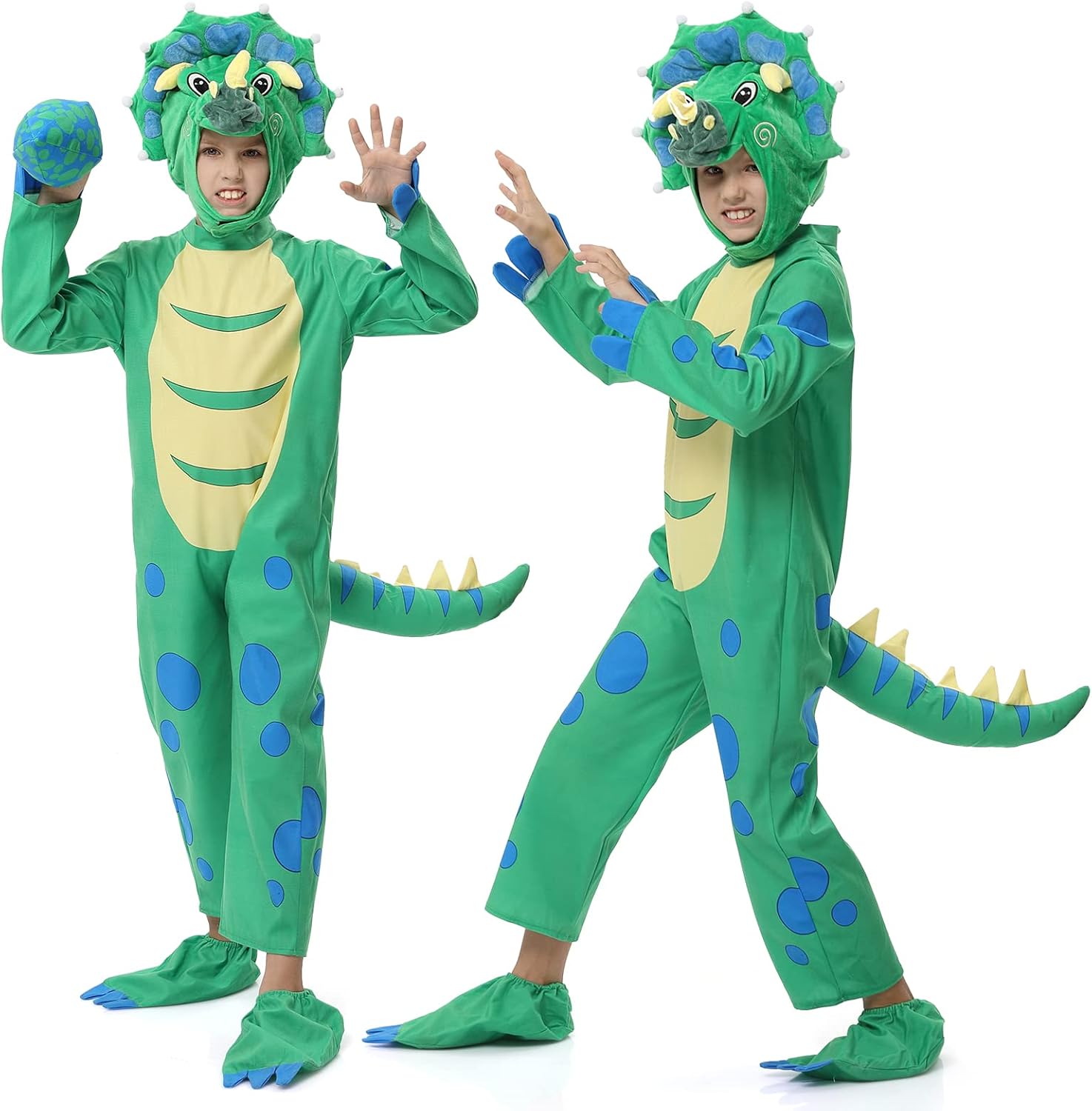 Disfraz de dinosaurio para niños, disfraces de Halloween para niños y niñas, disfraces de triceratops para truco o trato