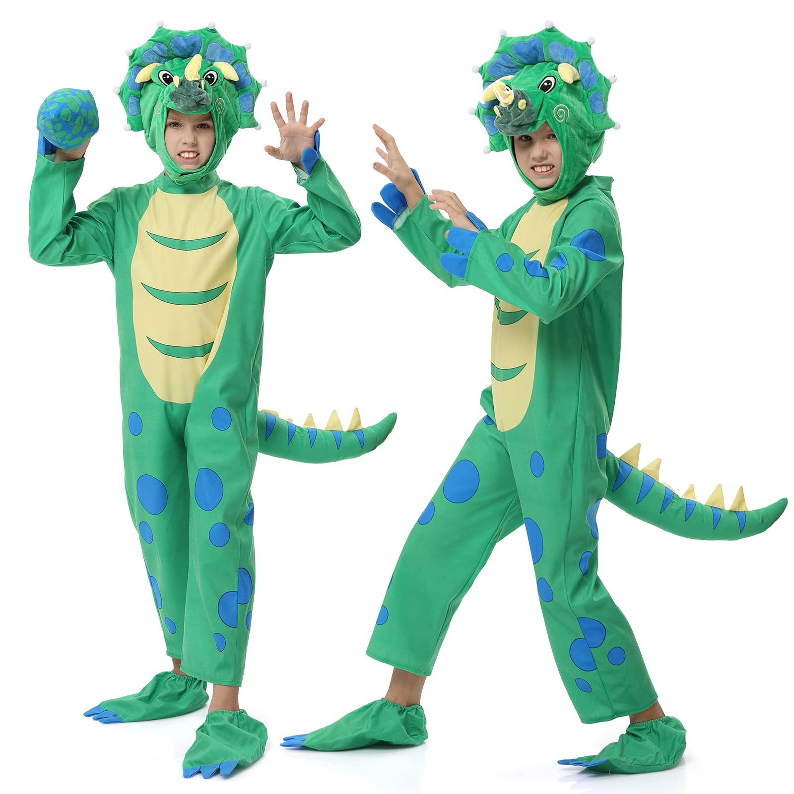 Dinosaur Costume for Kids, Halloween Costumes for Toddlers Boys Girls, Triceratops Costumes for Trick or Treating