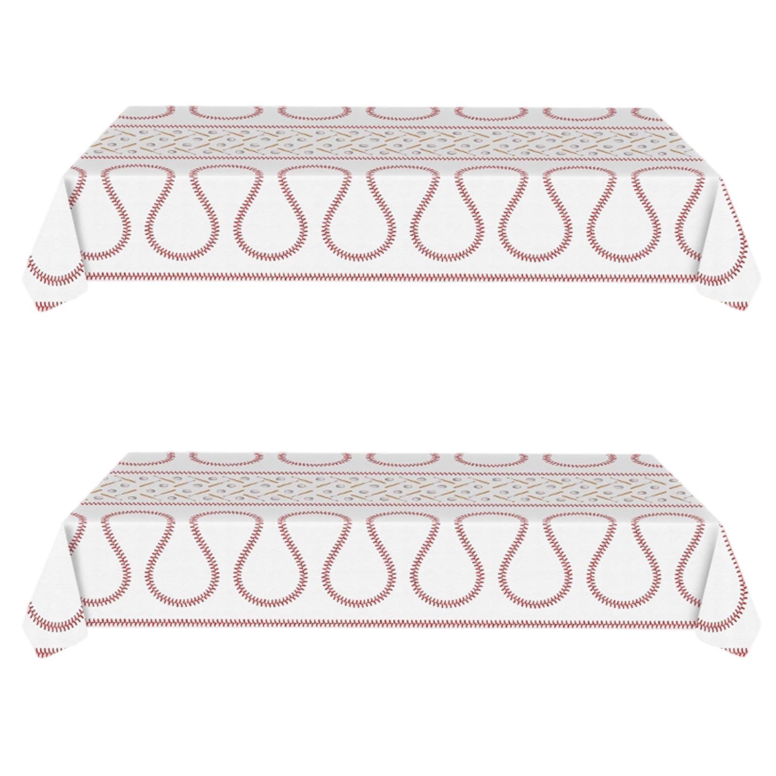 Hsioluted Of 2 User Friendly Tablecloths Feature Baseball Design Simple Wipe Cleaning Front Ideal for Festival Celebration Baseball Tablecloth
