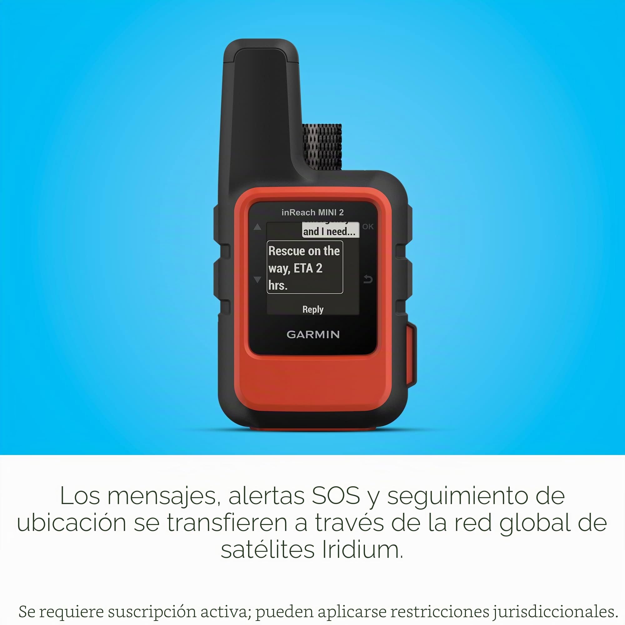 Garmin inReach Mini 2, Comunicador por satélite Ligero y Compacto, para Senderismo, Color Naranja - 010-02602-00