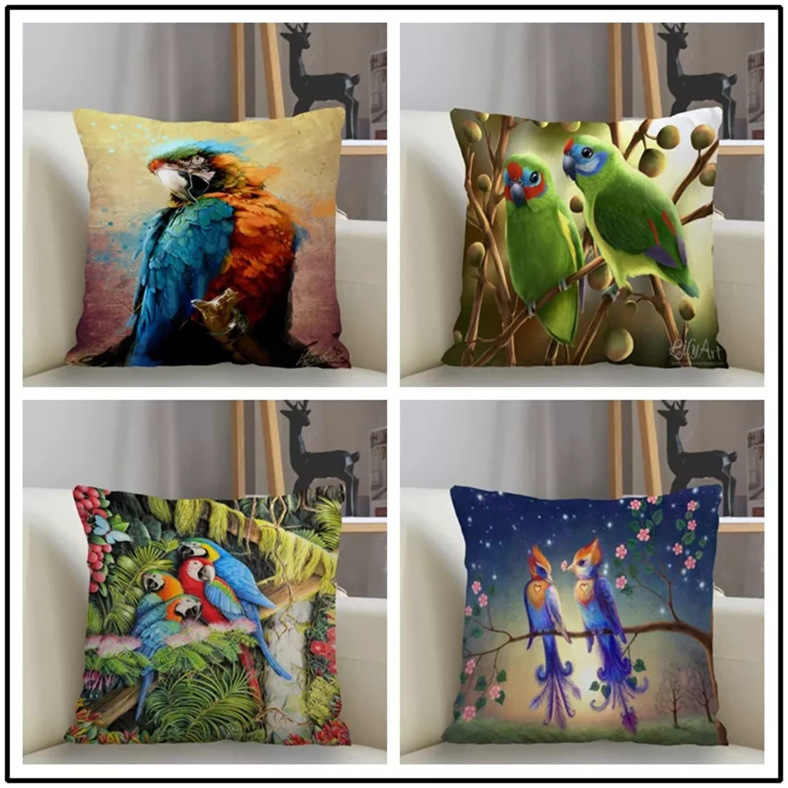 マルベリー　ホーム　木と鳥のデザイン クッションカバー 2個セット 松尾ミユキ クッションカバー クッション バードツリー 鳥 北欧