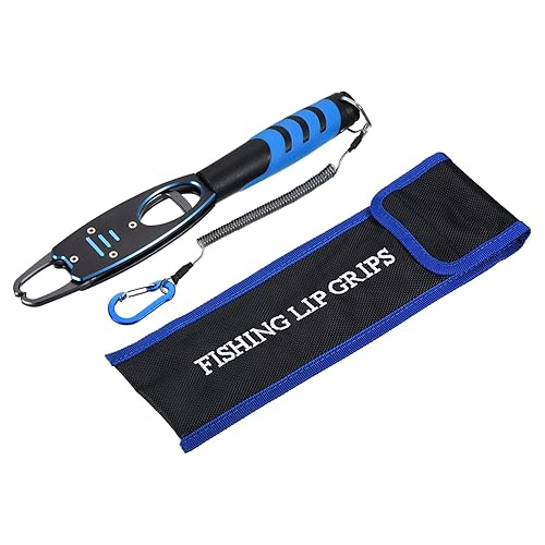 PATIKIL Clip de labios de pescado con escala, 40 libras (39.7 lbs) de aleación de aluminio, clip de labios de pesca profesional, herramienta de