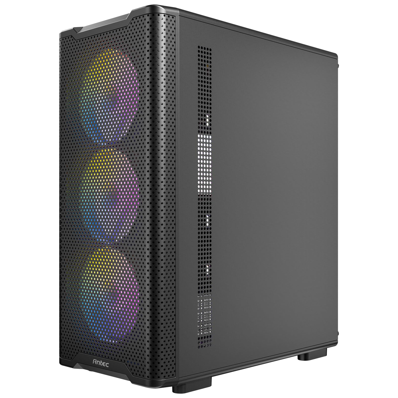 ANTEC VX-310 ARGB Gaming PC Gehäuse – ATX/Micro-ATX/ITX Mid Tower mit Tempered Glass und ARGB Lüftern, Schwarz