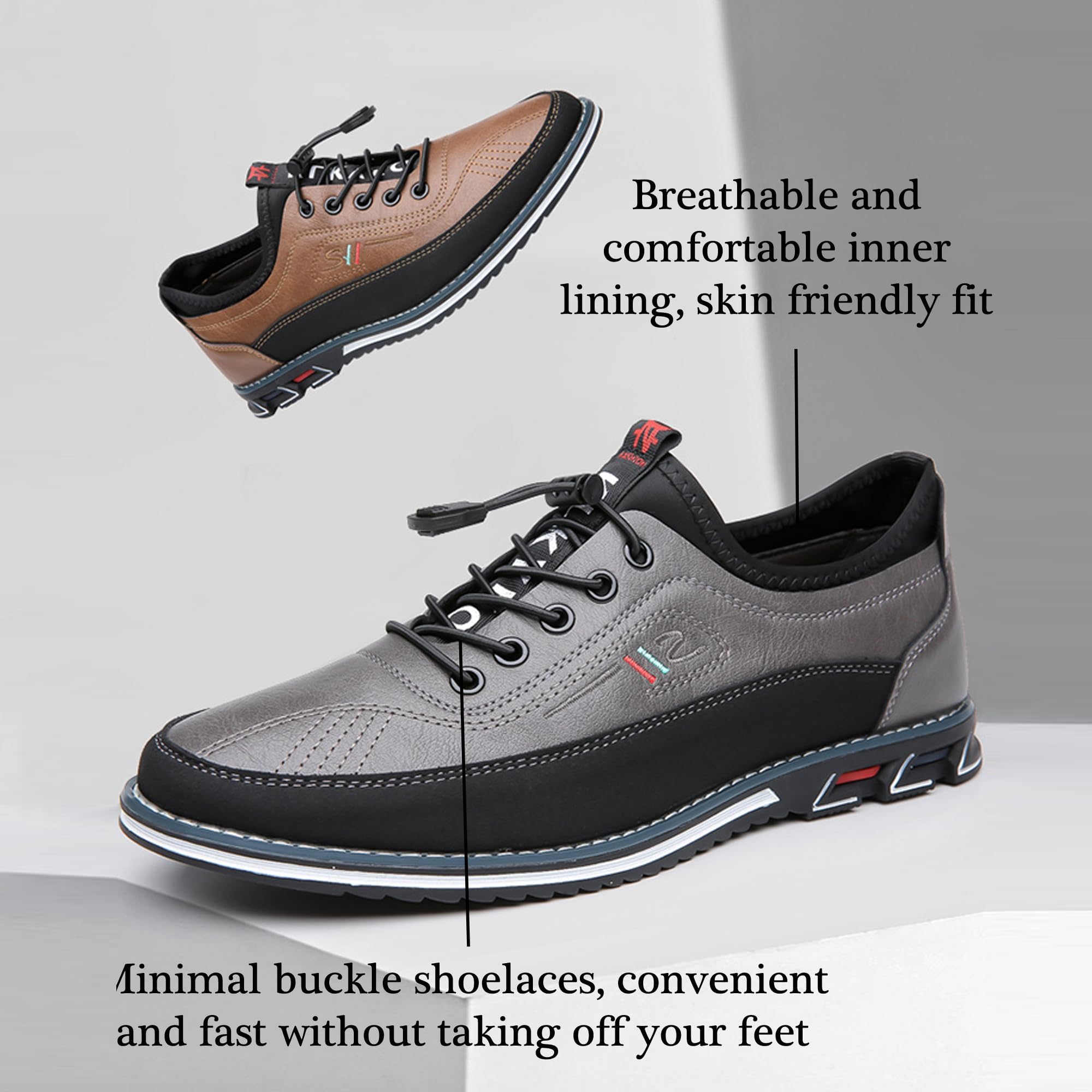 Hommes Oxford Cuir Chaussures Décontractées Moccasin Respirant et Luxueux Bureau de Conduite Marche Chaussures à Lacets Affaires