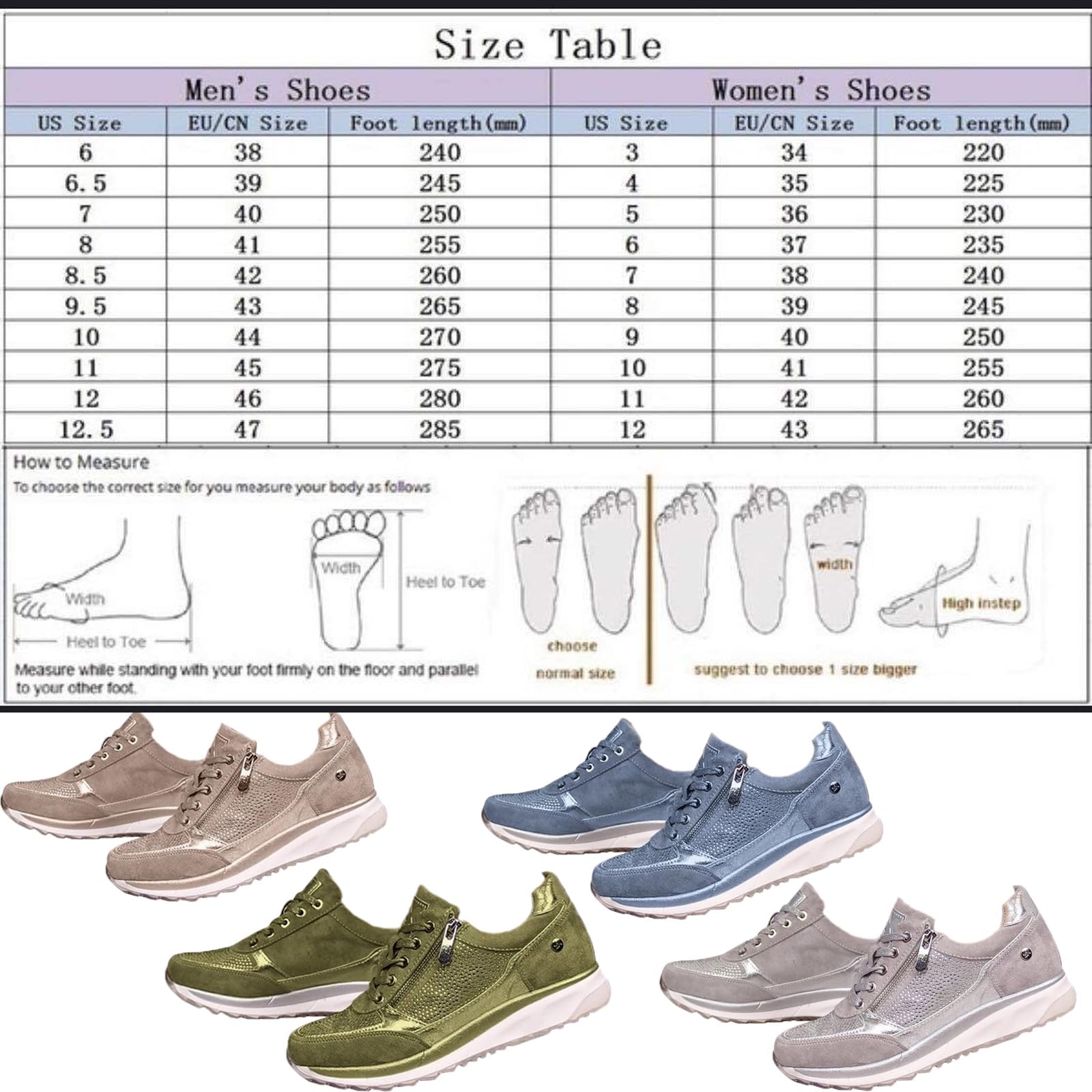 Baskets Orthopédiques avec Fermeture éclair, Baskets Décontractées avec Soutien De La Voûte Plantaire pour Femme, Chaussures De Tennis Confortables à Enfiler
