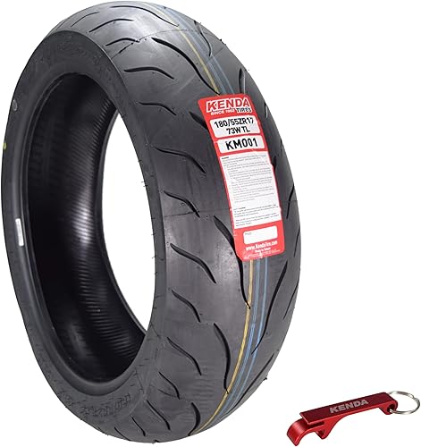 Kenda KM1 Sport Touring Neumático trasero para motocicleta 18055ZR17 73W TL 18055-17 con llavero