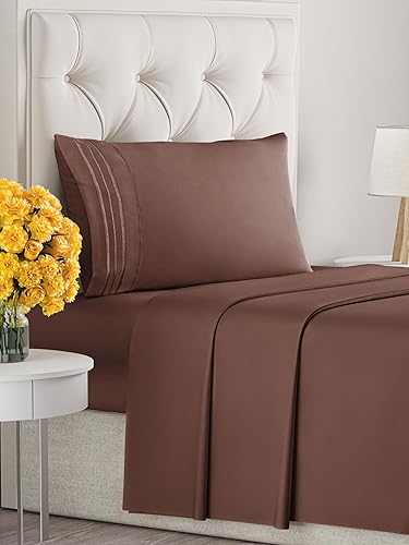 Vista 367 de Juego de sábanas de 4 piezas tamaño king, extrasuaves, transpirables y refrescantes con esquinas profundas, sábanas de fácil ajuste y sin arrugas