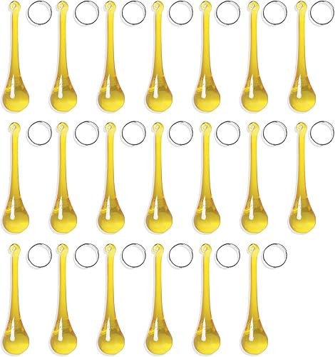 LONGWIN 20 piezas de araña colgante de lágrima de cristal, decoración de boda, decoraciones de árbol de Navidad (amarillo)