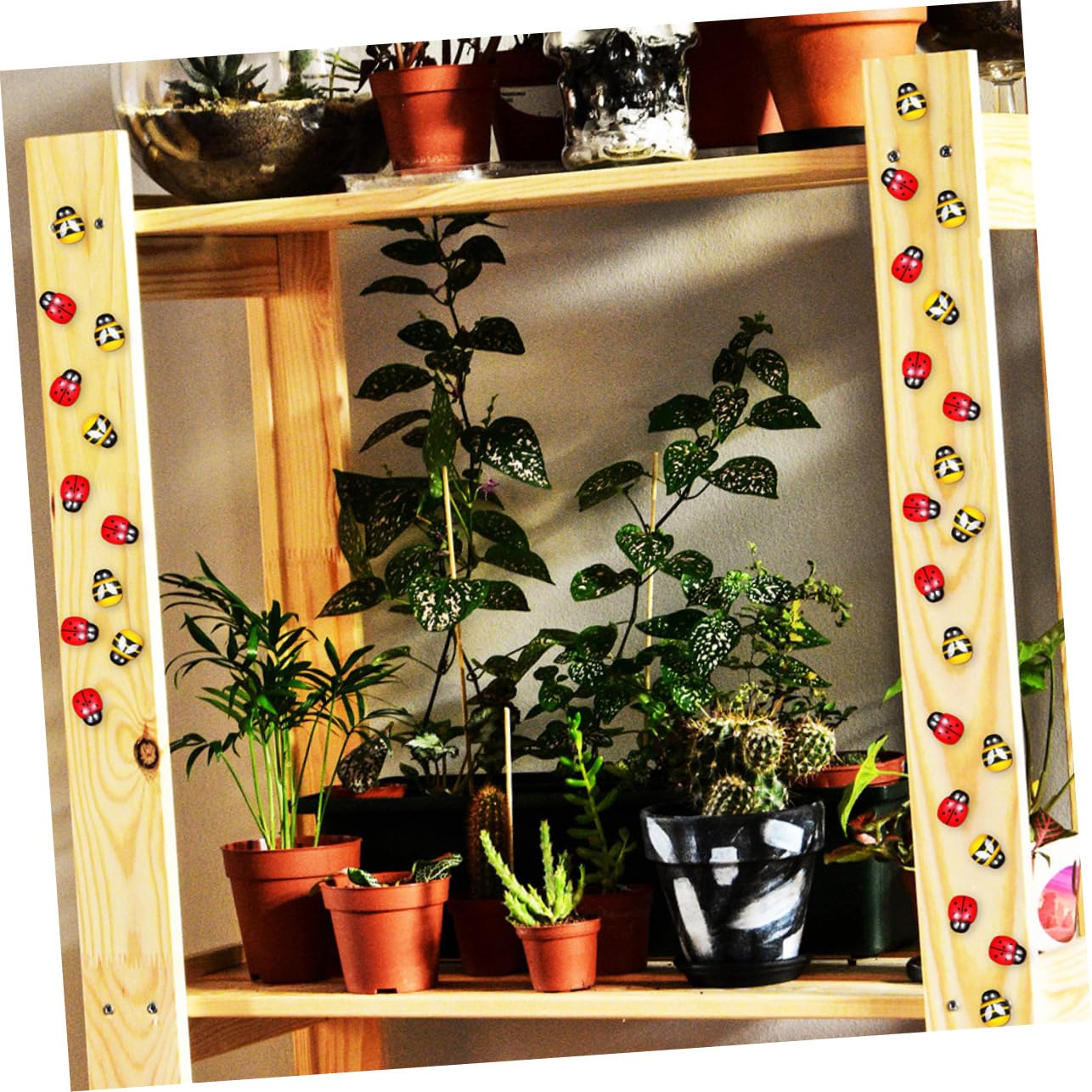 Uonlytech 4 Set di Decorazioni per Baby Shower Mini Coccinella Ape Decorazioni in Legno Autoadesive 400 Pezzi*4