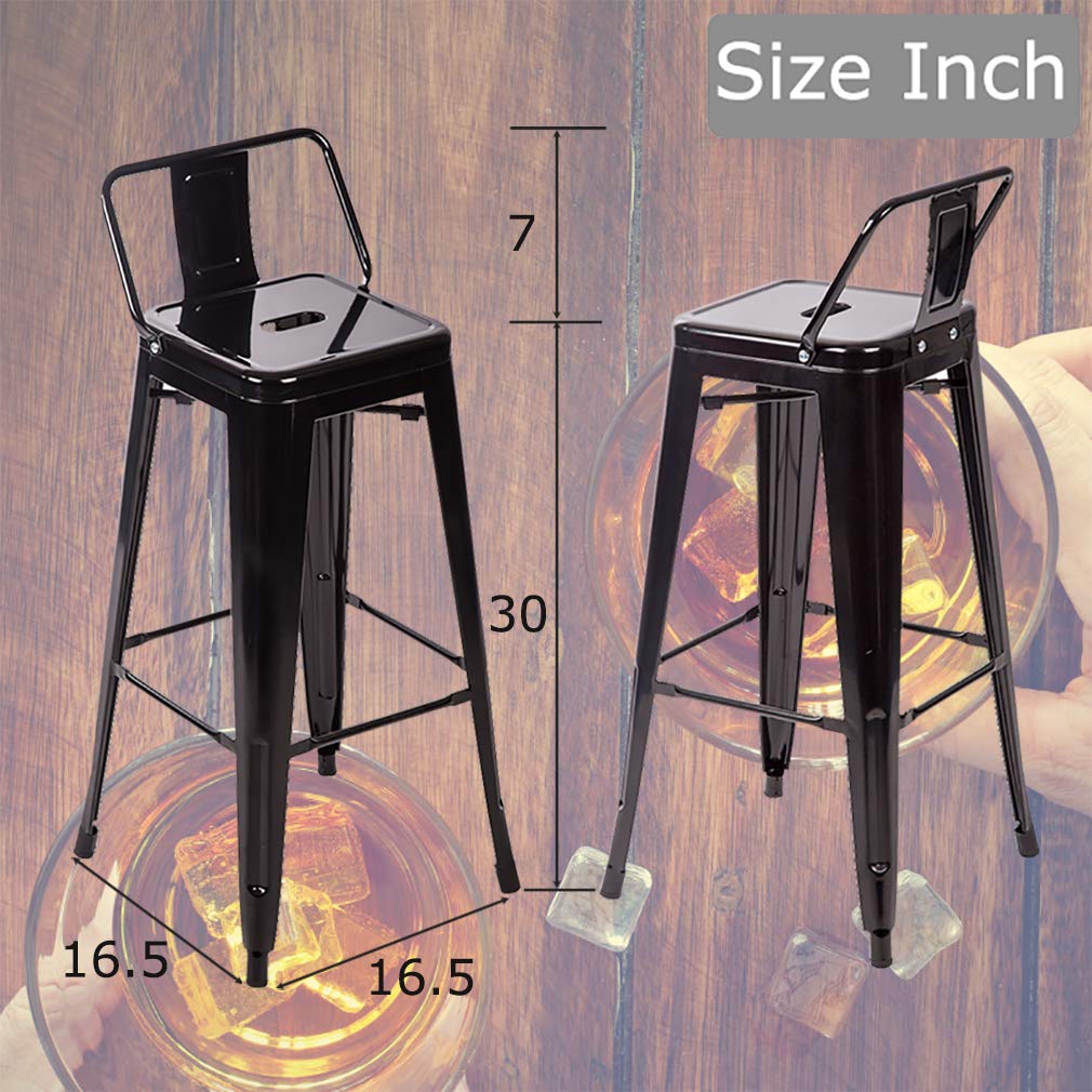 Snapklik.com : FDW Metal Bar Stool Set Of 2 Height Adjustable 30 Inches ...