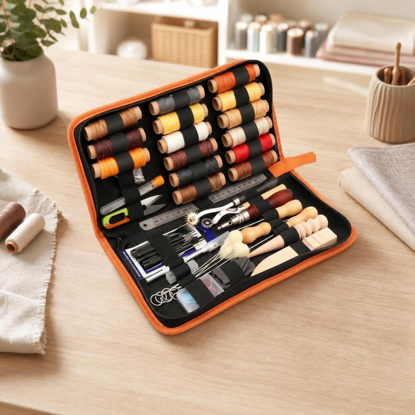 predolo Juego para Artesanía en Portátil | Compacto, Kit Costura para con Estuche, Taller, Aficionados, Mejorado