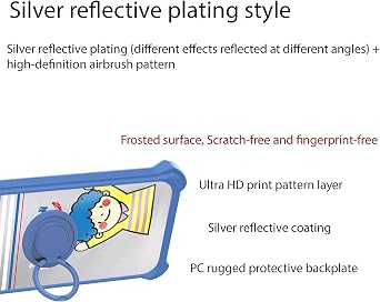 Aroepurt Case Compatible for Vortex CB68 Phone Case Cover [with Tempered Glass Screen Protector][Hard PC + Soft Silicone][Ring Support] [Silver Reflect Light] DYL-FACE