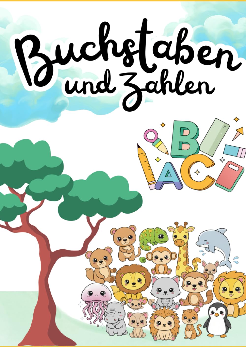 Das große ABC Übungsheft: Buchstaben schreiben lernen für Kinder: Tierisches Alphabet Mal- und Übungsbuch für Vorschulkinder & Schulanfänger – Druckschrift lernen mit Tieren zum Ausmalen (Ab 4 Jahren)