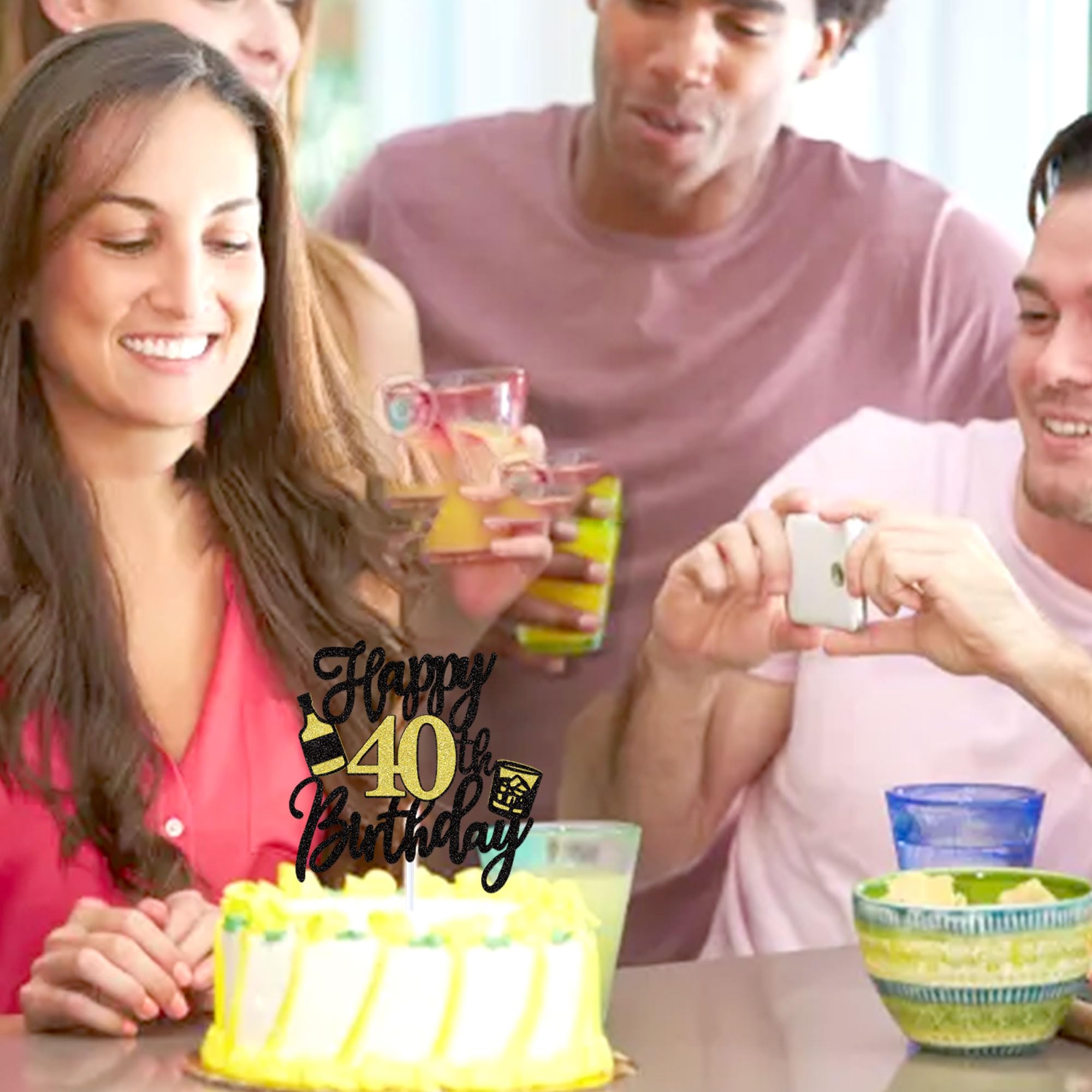 8 Piezas De Decoración De Cumpleaños 40 Para Mujeres Y Hombres, Decoración De Mesa De 40 Años, Decoración Creativa De Mesa De Cumpleaños De Cuarenta Años, Fácil De Instalar, Vicycaty