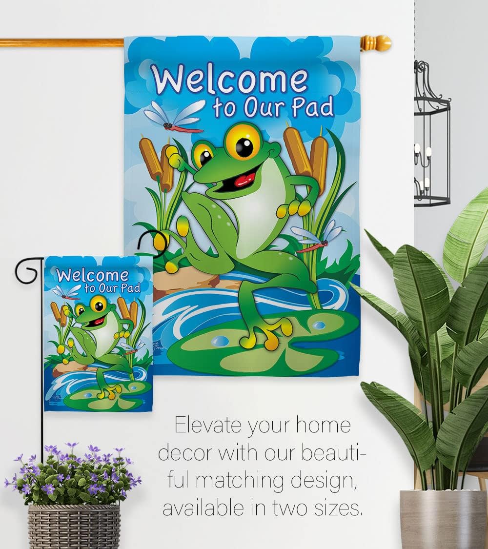 Breeze Decor - Frog Garden Friends - Everyday Impressions Decorative Vertical House Flag 28" x 40"