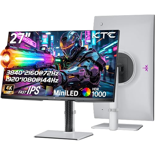 KTC 27 Inch 4K QD-Mini LED White Gaming Monitor Dual Mode M27U6