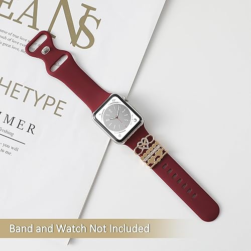 Vista 79 de ALMNVO Bling Diamond Charms for Apple Watch Bands Charms 46mm 45mm 44mm 42mm 41mm 40mm 38mm 49mm,Sparkle Metal Sliding Decorative Rings for iWatch
