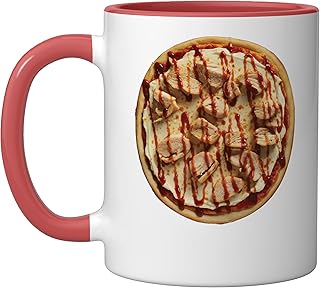 Buffalo Chicken Pizza Ceramic Mug, Red/White