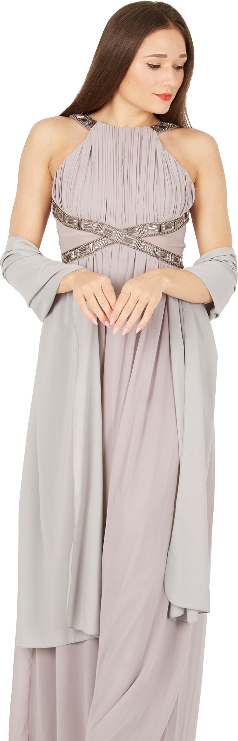 BlackButterfly Chiffon Bridesmaid Wedding Evening Shawl Wrap (Silver, 19W / 95L)