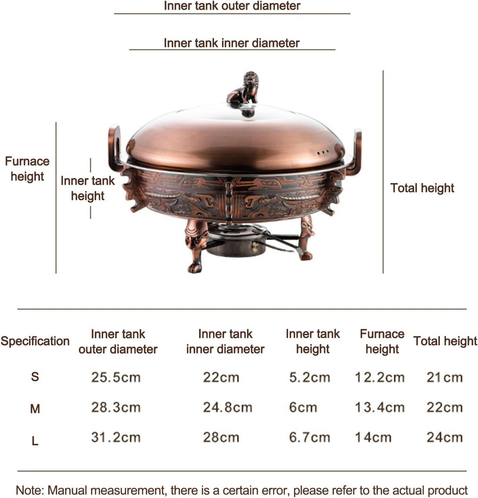 Chafing Dish Rotondo In Acciaio Inox, Dimensioni Standard, Set Di Scaldavivande E Scaldavivande Per Buffet, Con Teglia Per Alimenti, Contenitore Per Combustibile E Coperchio Per Casa E Ristorante, Bs