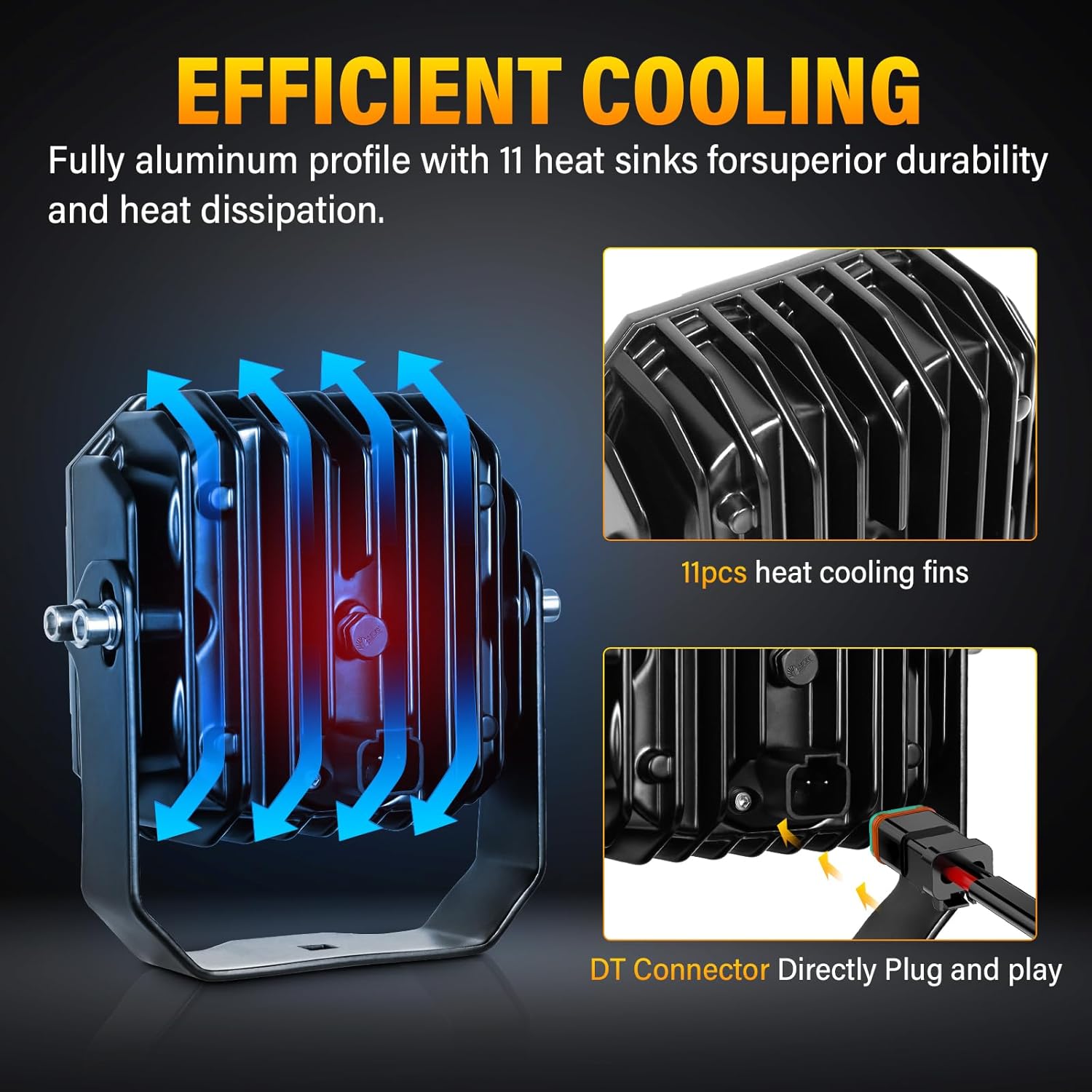 Willpower 4 inch 30W LED Light Bar with DT Wiring, Flood Beam Linkable Off Road 4X4 Driving Fog Lights,Waterproof Led Work Lamp for Vehicle 4WD Car ATV UTV SUV Truck Tractor Trailer, 12V 24V DC