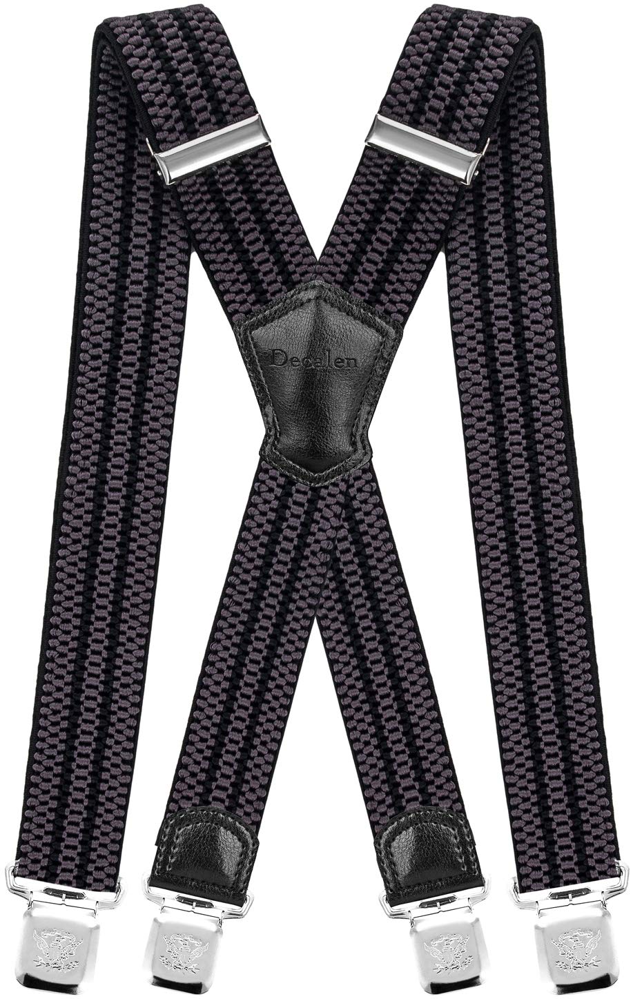 Decalen Bretelle Uomo Eleganti Extra Forte Clip Taglia Unica per Uomini e Donne Grandi e alti Larghezza Regolabile di 4 cm e Forma a X Elastica