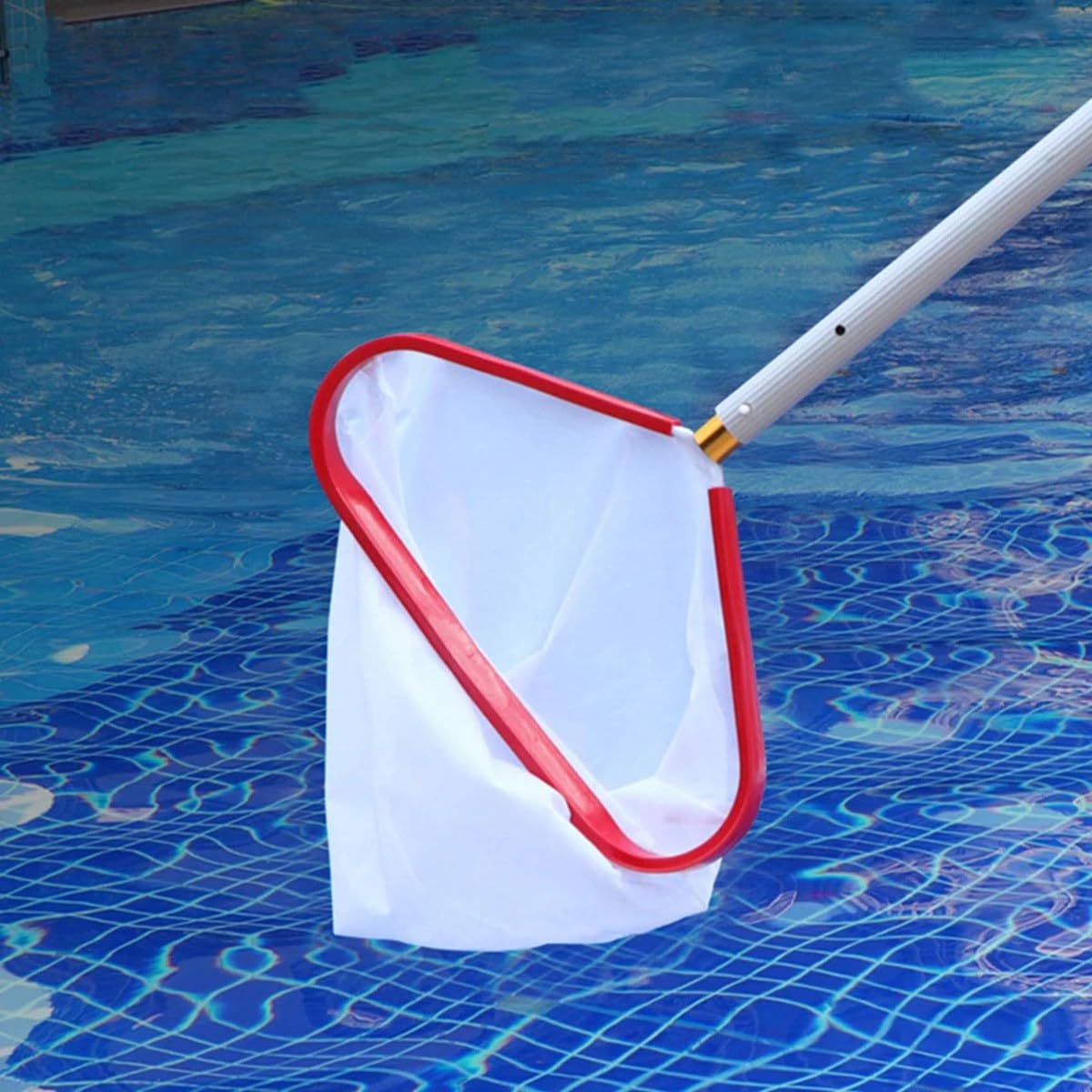 Épuisette professionnelle pour feuilles de piscine avec poignée en aluminium – Lot de 2 épuisettes en maille fine pour enlever efficacement les débris et utilisation facile
