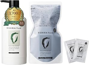 RISHIRIA Furel Color Shampoo (Dark Brown) Exclusive Bottle & Refill Pouch, 8.5 fl oz (240 ml) | ダメージケア ダメージ補修 白髪用 白髪染め 白髪ケア ヘアケア 頭皮ケア 養毛