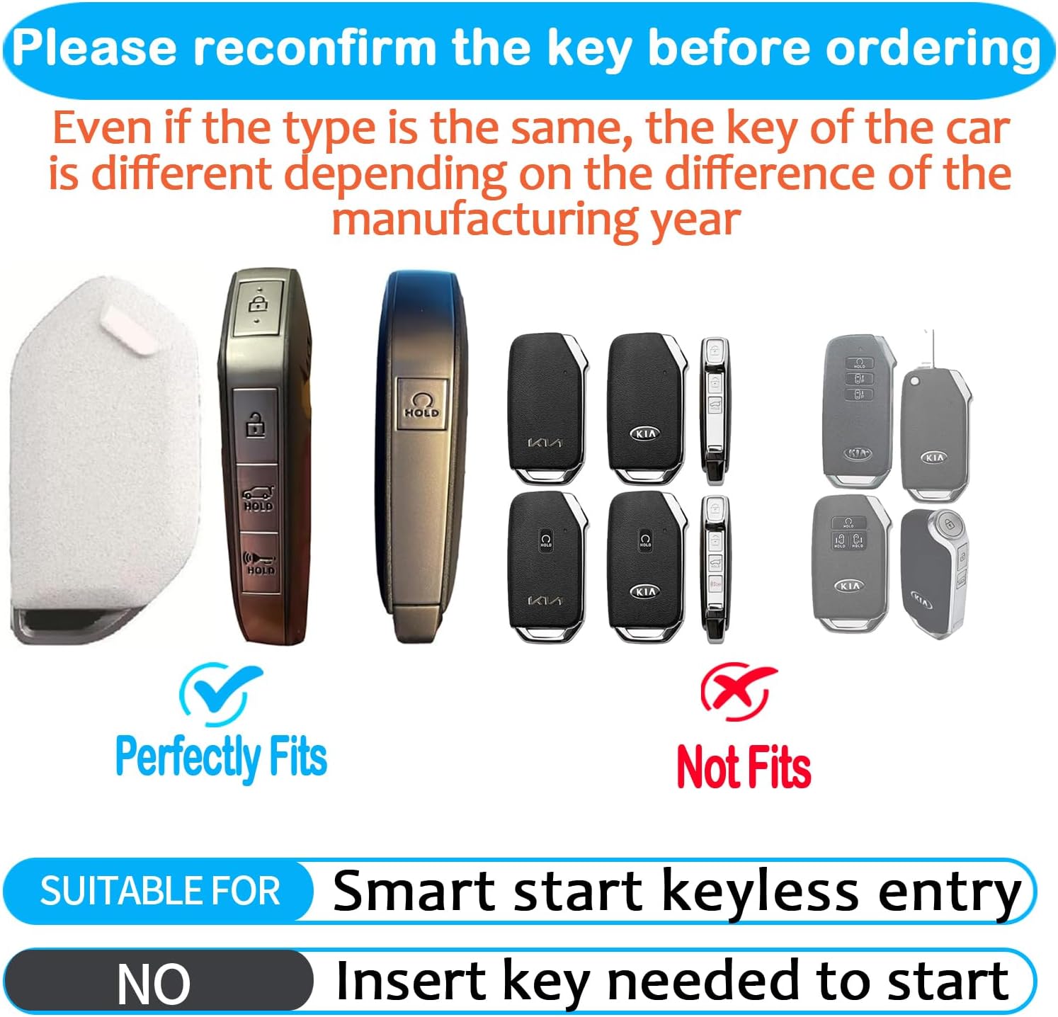 for Kia Key Fob Cover Keychain Fit for, 2023 2024 Telluride EV5 Smart 5 Buttons Key Shell Case (Black) image 2