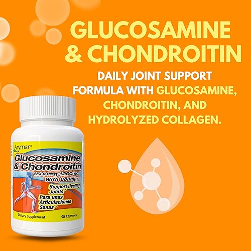 Miniatura 5 de Glucosamina y condroitina 1500mg-1200mg con colágeno, apoya la salud de las articulaciones (90 cápsulaspaquete de 1)